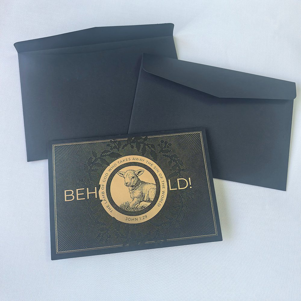 โฟลเดอร์การ์ดคริสต์มาสพร้อมซองจดหมายออกแบบเอง