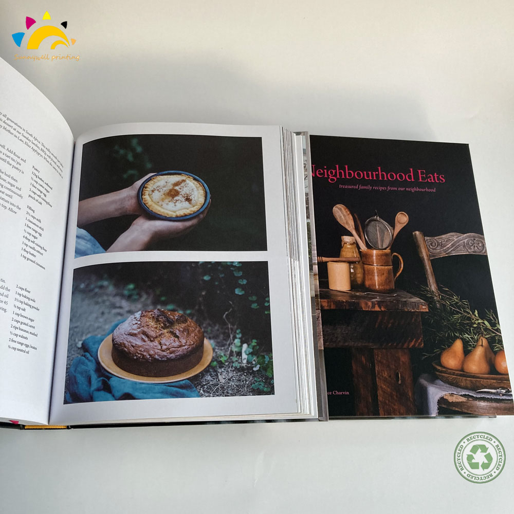 หนังสืออาหารปกแข็งการพิมพ์หนังสือทำอาหาร